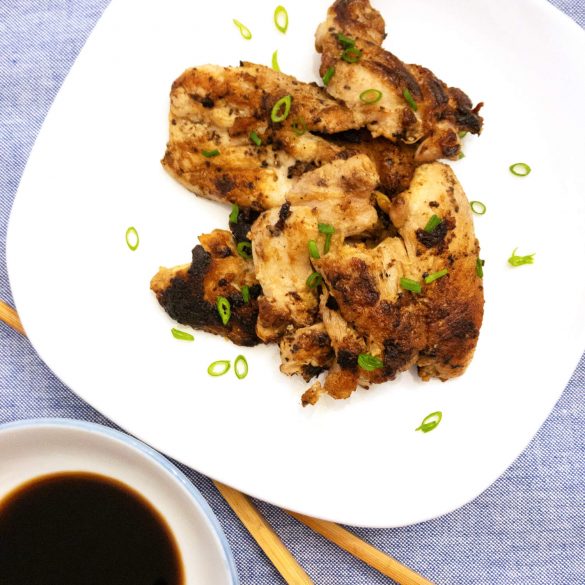 This cast iron Asian chicken thigh recipe is juicy and succulent.