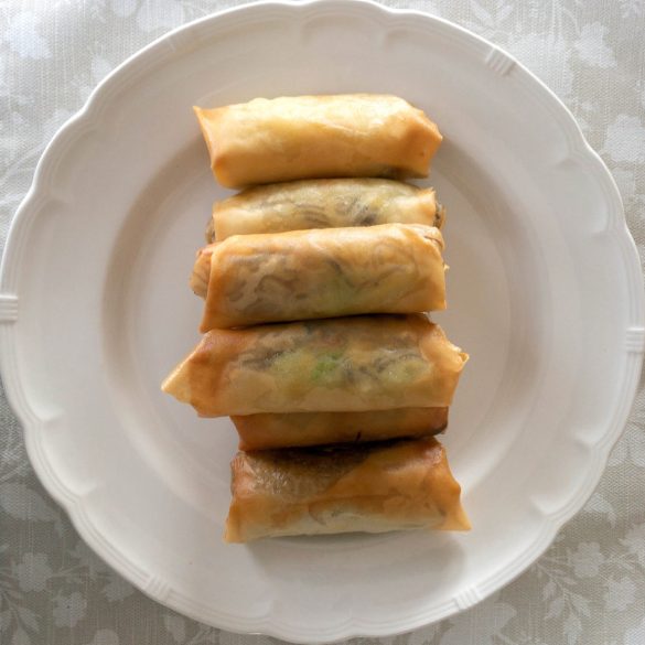 Delicious, Crunchy Fried Spring Rolls - The crispiest, crunchiest, and best spring roll recipe that is filled with vegetables and sweet potato noodles, then are deep-fried to a beautiful golden color.