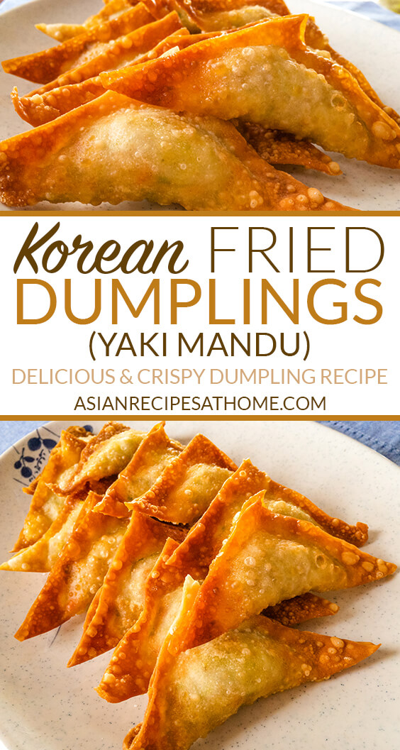 Korean dumplings (yaki mandu) are filled with ground pork, vegetables, and a few different seasonings to make it extra delicious.