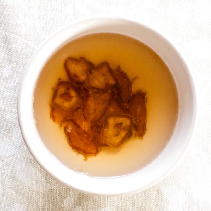 Make this Korean Asian Pear & Ginger Tea (Baesuk 배숙) easily at home to help prevent and soothe the common cold for you or your loved ones.