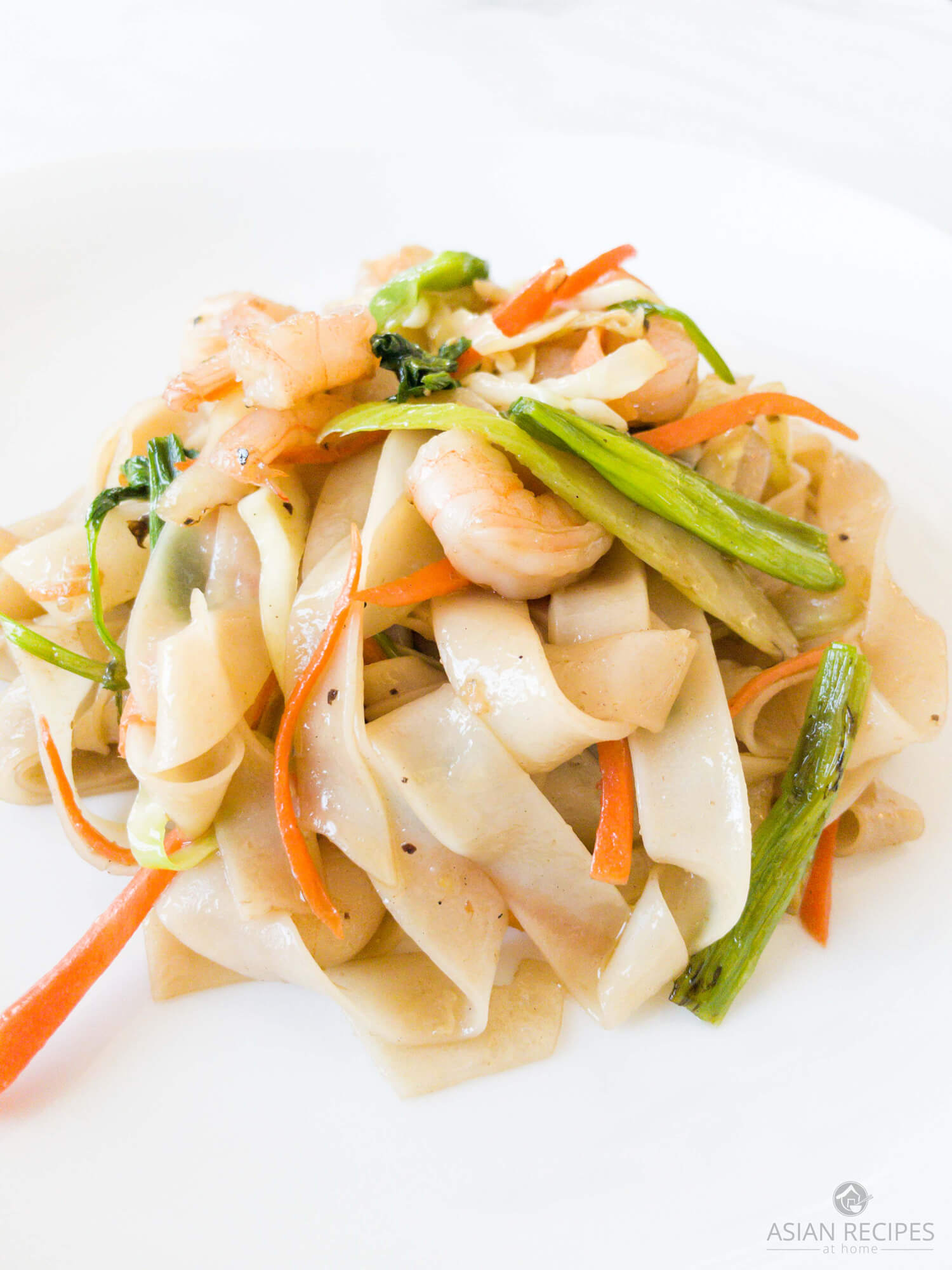 This easy stir-fried rice noodle recipe is bursting with Asian flavors and delicious shrimp.