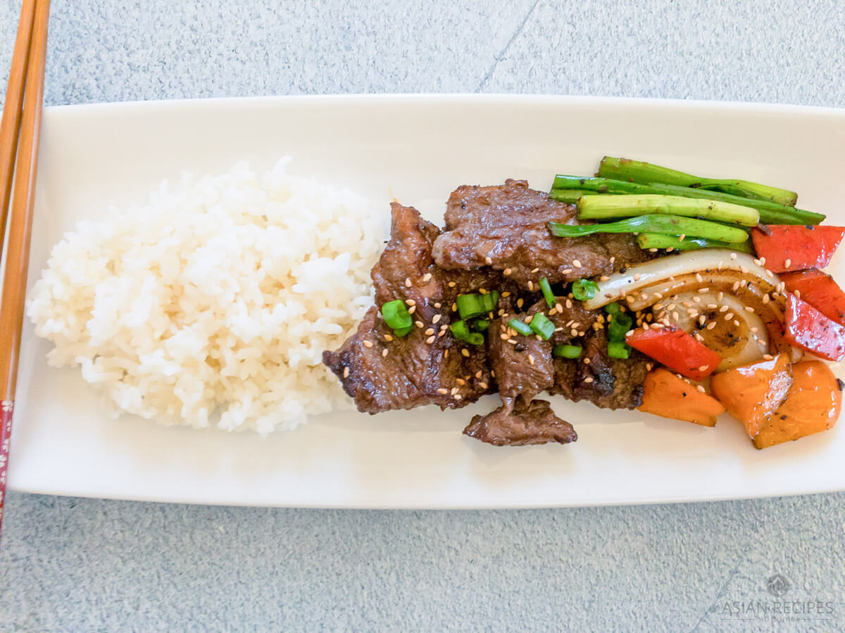 Tender deboned beef short ribs and a rainbow of vegetables are used in this simple stir fry meal. 